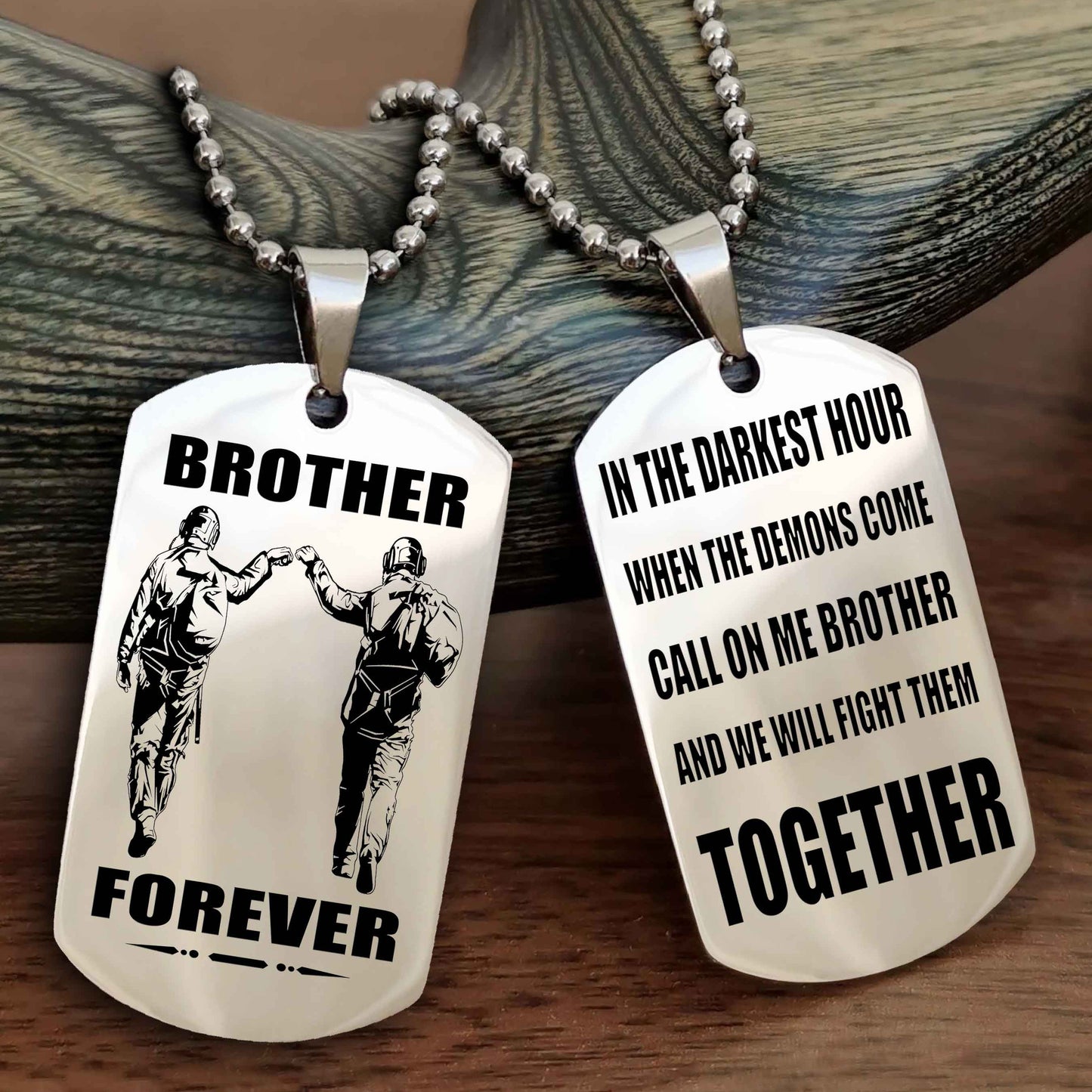 Cowboy Personalized Double Sided Dog Tag For My Brother - Call On Me Brother And We Will Fight Them Together Gift For Your Friend
