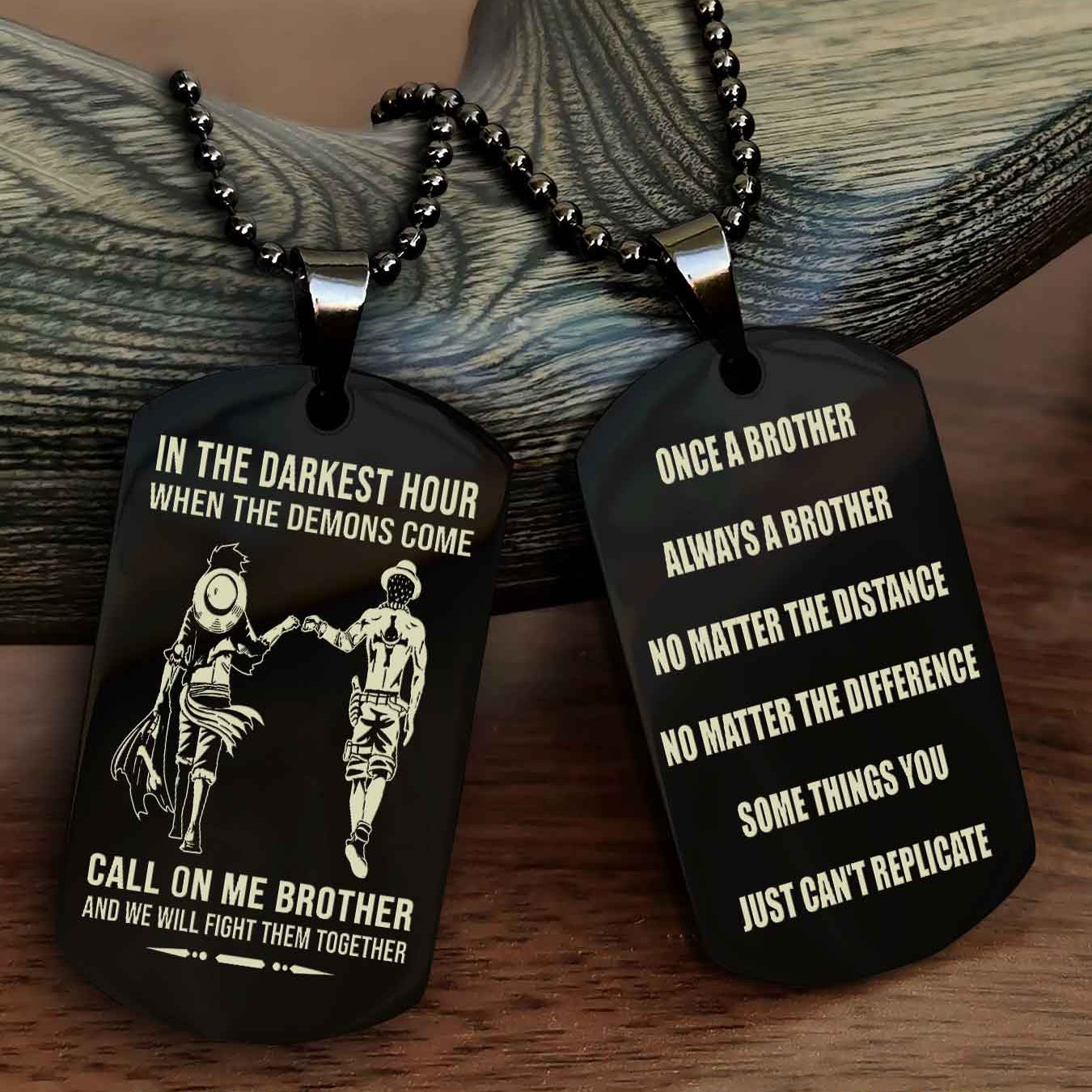TWD Customizable engraved dog tag double sided gift from brother Once A Brother Always A Brother