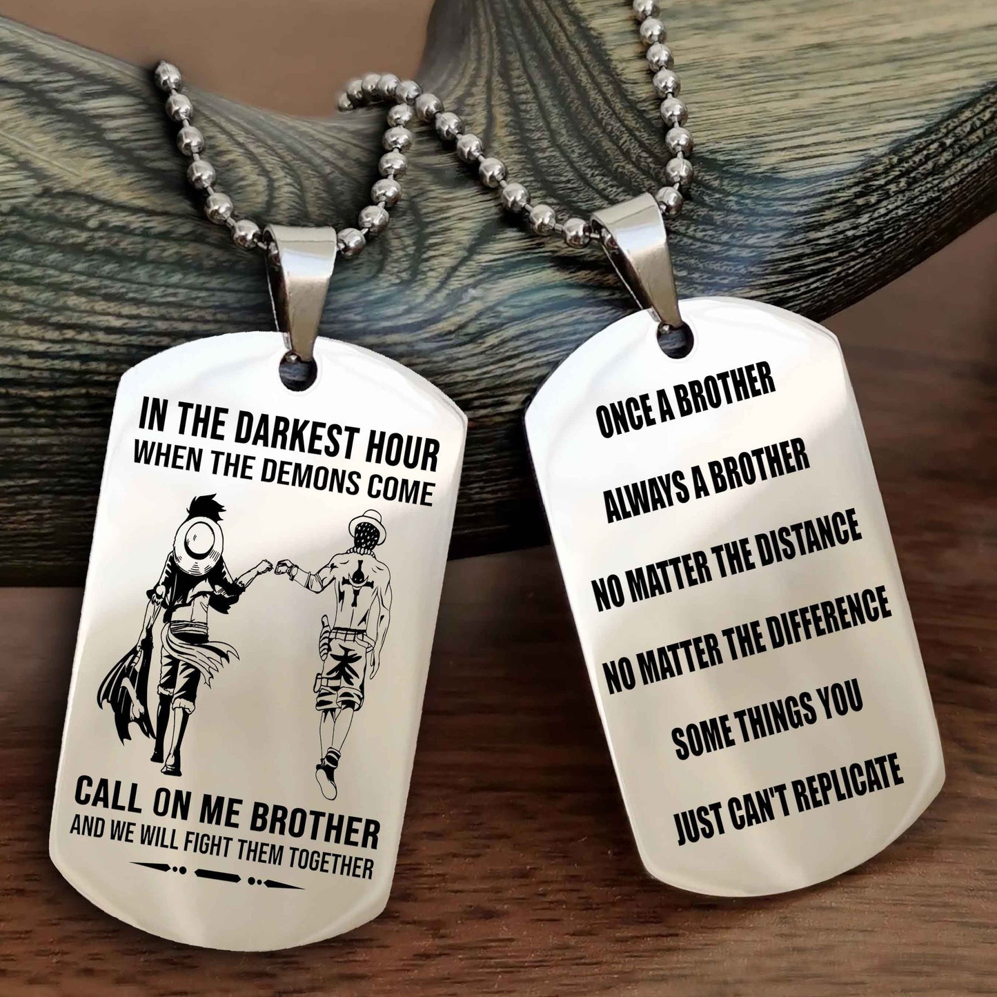 TWD Customizable engraved dog tag double sided gift from brother Once A Brother Always A Brother