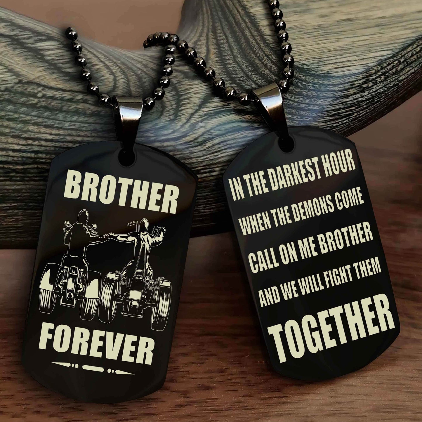 DRB 3 Brother Personalized Double Sided Dog Tag For My Brother - Call On Me Brother And We Will Fight Them Together Gift For Your Friend
