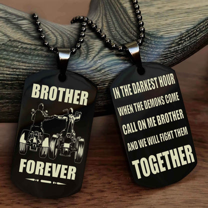 DRB 3 Brother Personalized Double Sided Dog Tag For My Brother - Call On Me Brother And We Will Fight Them Together Gift For Your Friend