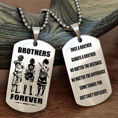 OP team 3 Customizable engraved dog tag double sided gift from brother - Brother Forever Once A Brother Always A Brother