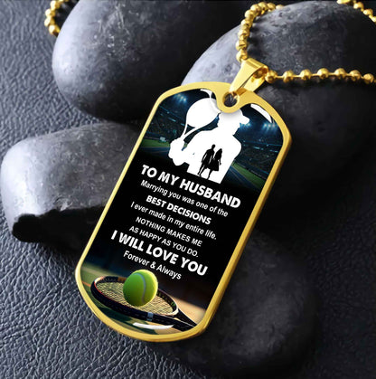 Sport Military Chain 18K Gold Plated Silver Plated To My Husband From Wife With Love Message