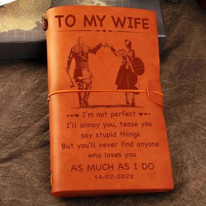 Vintage Journal Husband to Wife I am not perfect - love you as much as I do