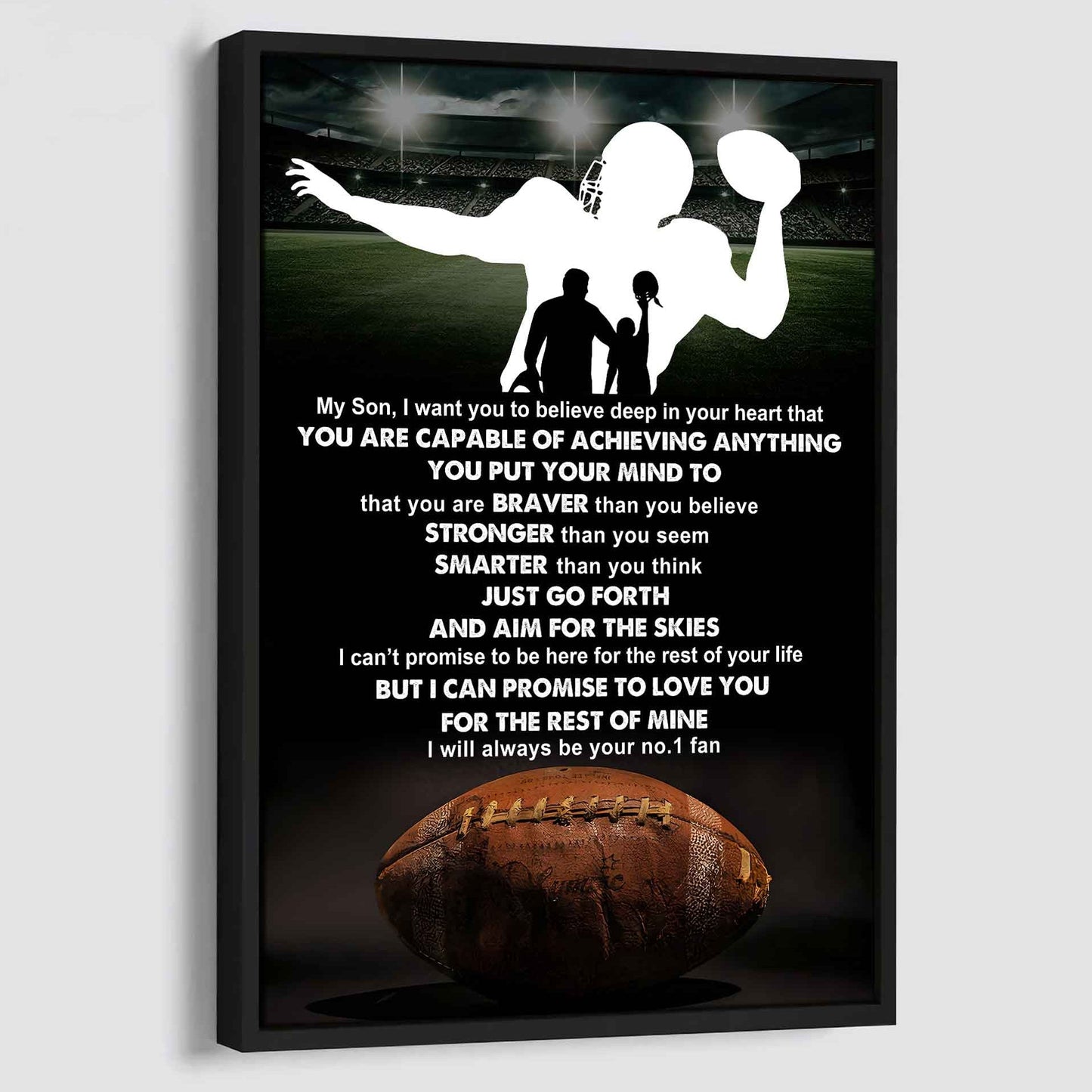 Baseball Poster Canvas Dad To Son - That You Are Braver Than You Believe You Are Capable Of I Will Always Your No 1 Fan