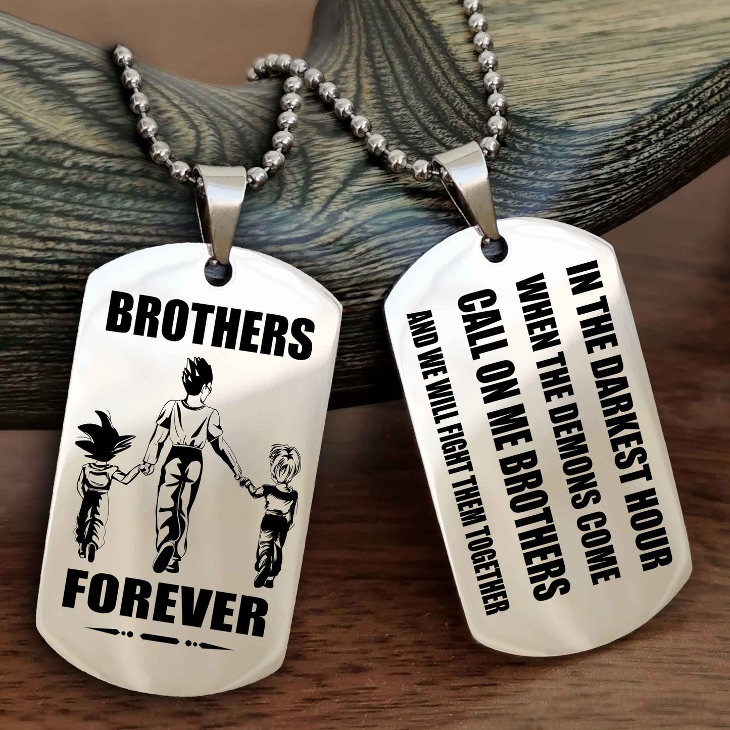 OP team 3 Engraved Double Sided Dog Tag Call On Me Brother NAG Brothers Forever We Will Fight Them Together