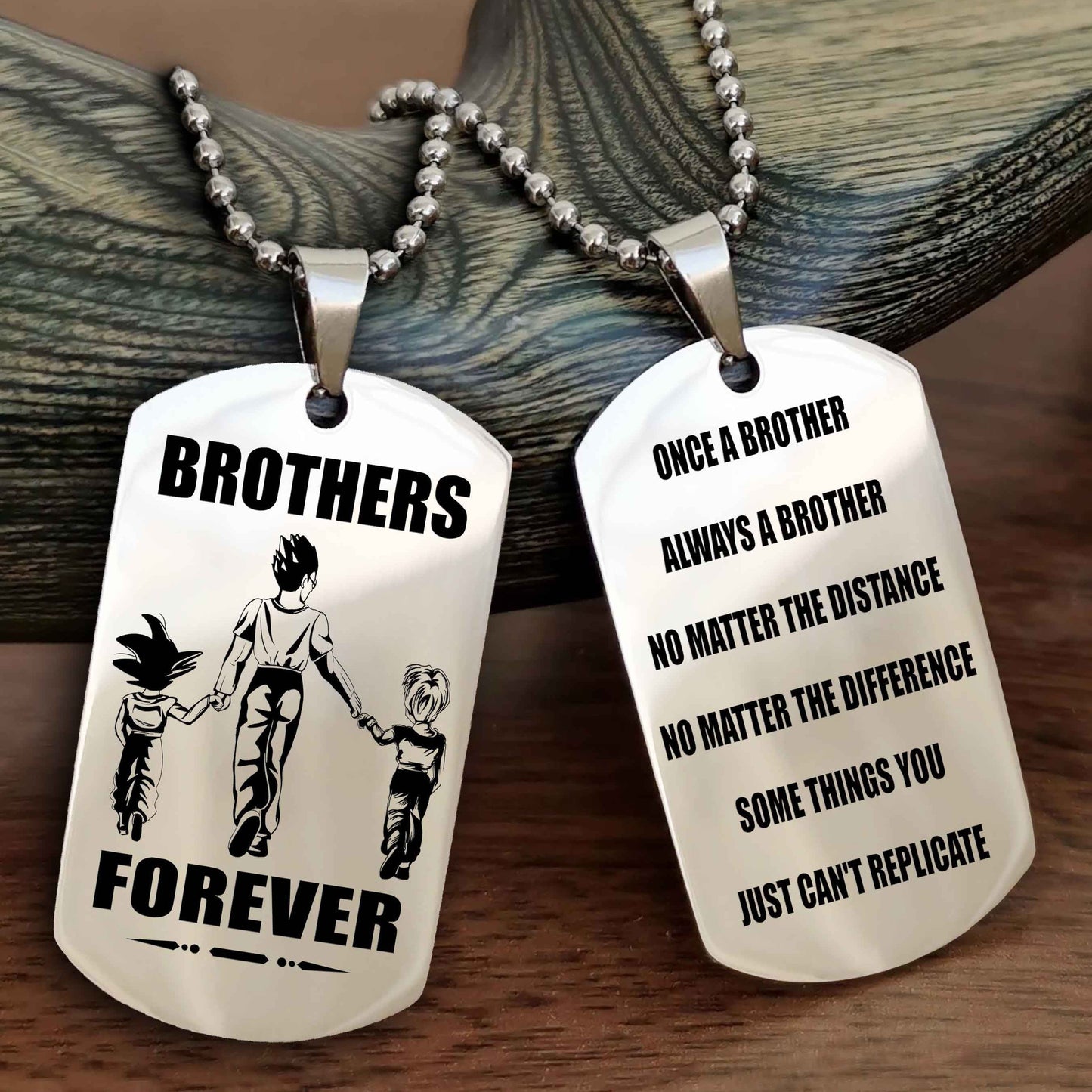 Viking Customizable engraved dog tag double sided gift from brother - Brother Forever Once A Brother Always A Brother