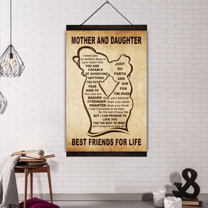 Personalized Family Poster Canvas Mother And Daughter Best Friend For Life Gift From Mom Gift For Your Daughter With Motivational Message