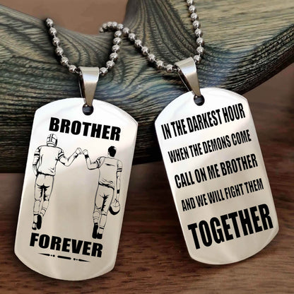 Cowboy Personalized Double Sided Dog Tag For My Brother - Call On Me Brother And We Will Fight Them Together Gift For Your Friend