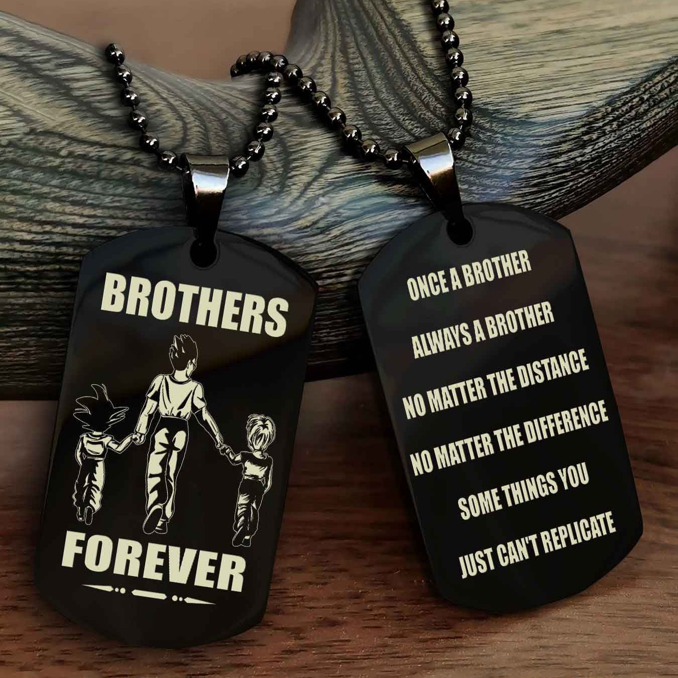 Viking Customizable engraved dog tag double sided gift from brother - Brother Forever Once A Brother Always A Brother