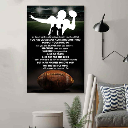 Sport Poster Canvas Dad To Son - That You Are Braver Than You Believe You Are Capable Of I Will Always Your No 1 Fan