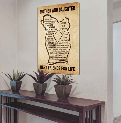 Personalized Family Poster Canvas Mother And Daughter Best Friend For Life Gift From Mom Gift For Your Daughter With Motivational Message