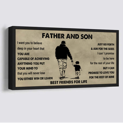 Photo Upload Father And Son Best Friends For Life - Ver 2 You Will Never Lose Poster Canvas Gift For Son From Father