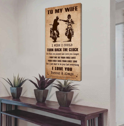 Samurai Poster Canvas To My Wife I Wish I Could Turn Back The Clock - I Love You Forever And Always Gift For Your Wife