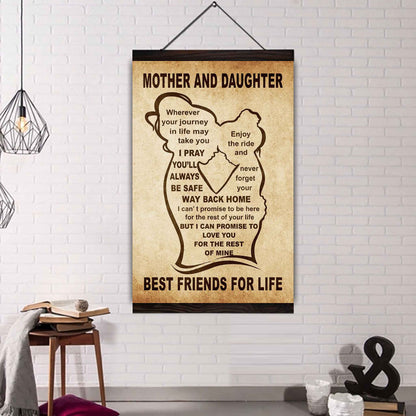 Personalized Family Poster Canvas Mother And Daughter Best Friend For Life Gift From Mom Gift For Your Daughter With Motivational Message