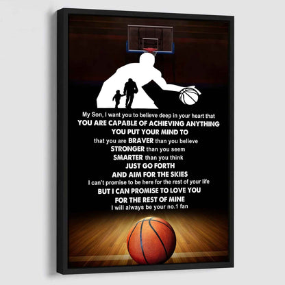 Baseball Poster Canvas Dad To Son - That You Are Braver Than You Believe You Are Capable Of I Will Always Your No 1 Fan