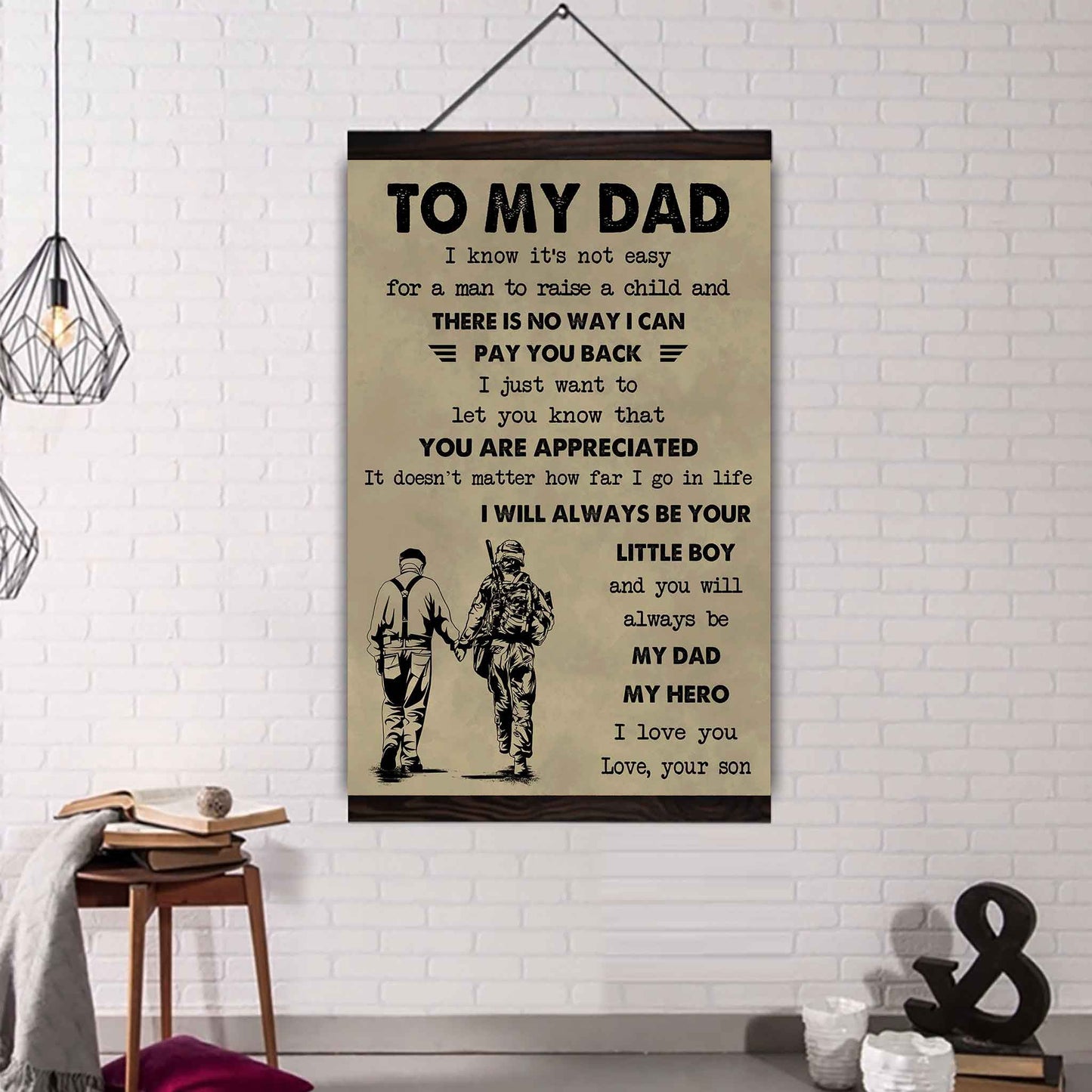 Family The Old Dad Poster Canvas To My Dad I Know It's Not Easy To Raise A Child I Will Always Be Your Little Boy