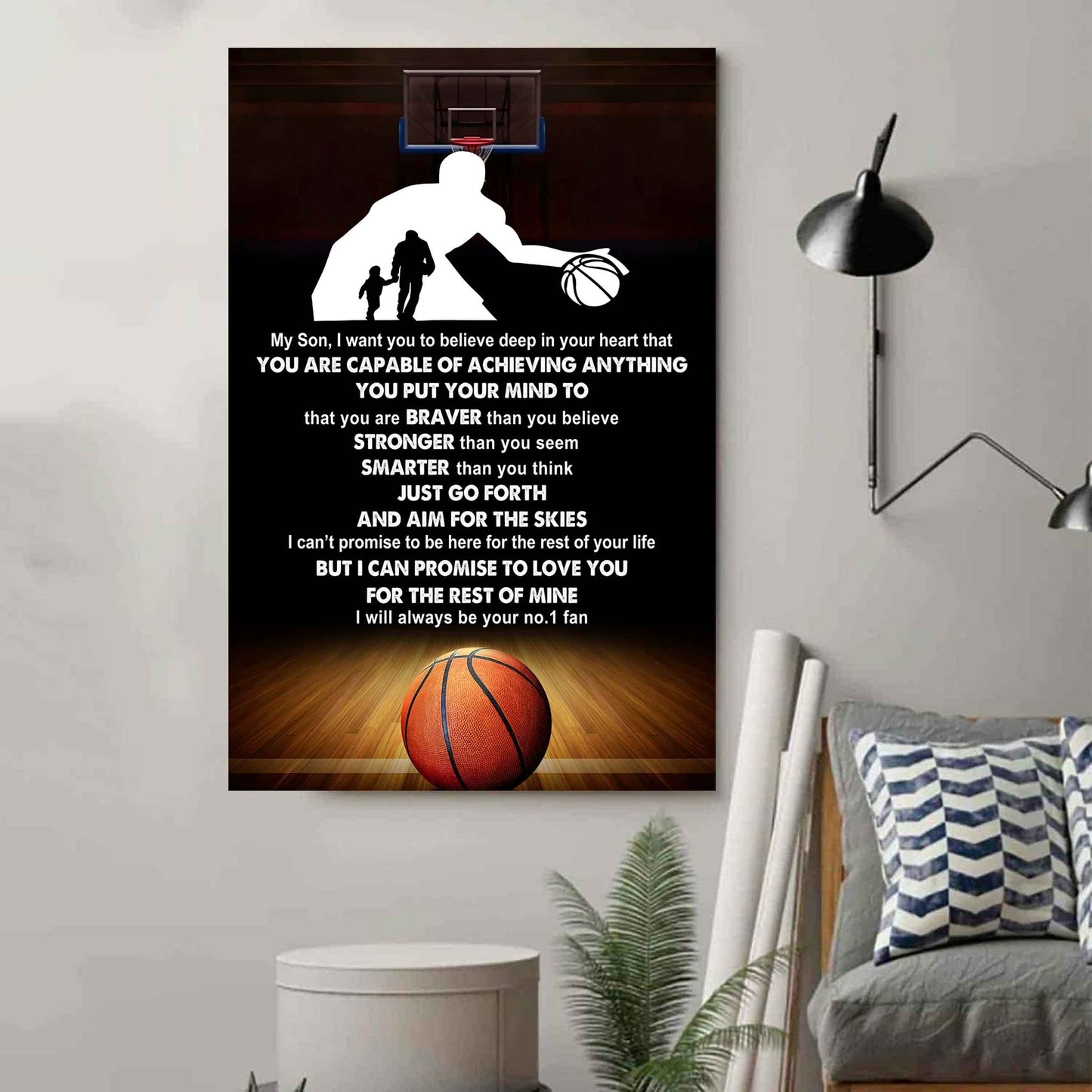Baseball Poster Canvas Dad To Son - That You Are Braver Than You Believe You Are Capable Of I Will Always Your No 1 Fan