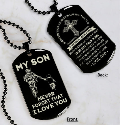 Samurai customizable engraved dog tag, gifts from dad mom to son- Be the nice kid