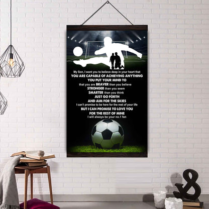 Baseball Poster Canvas Dad To Son - That You Are Braver Than You Believe You Are Capable Of I Will Always Your No 1 Fan