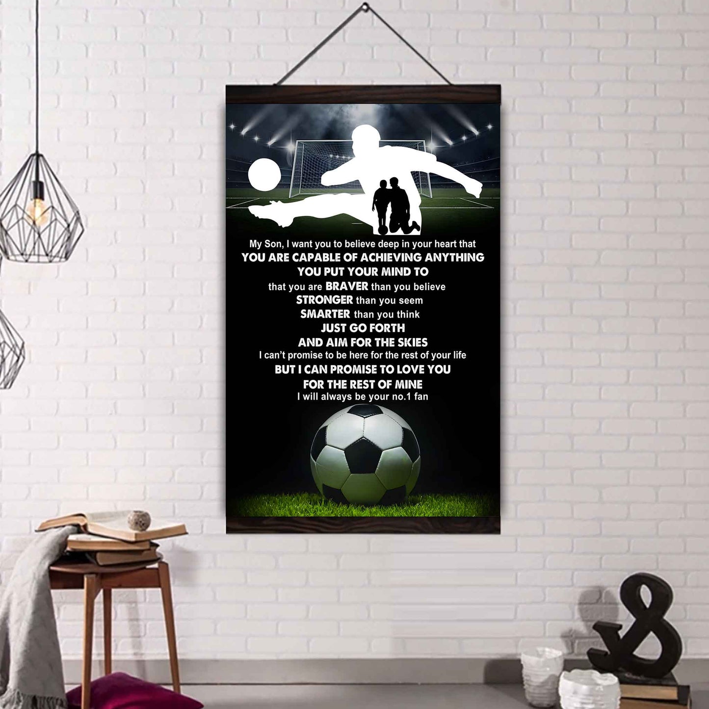 Sport Poster Canvas Dad To Son - That You Are Braver Than You Believe You Are Capable Of I Will Always Your No 1 Fan