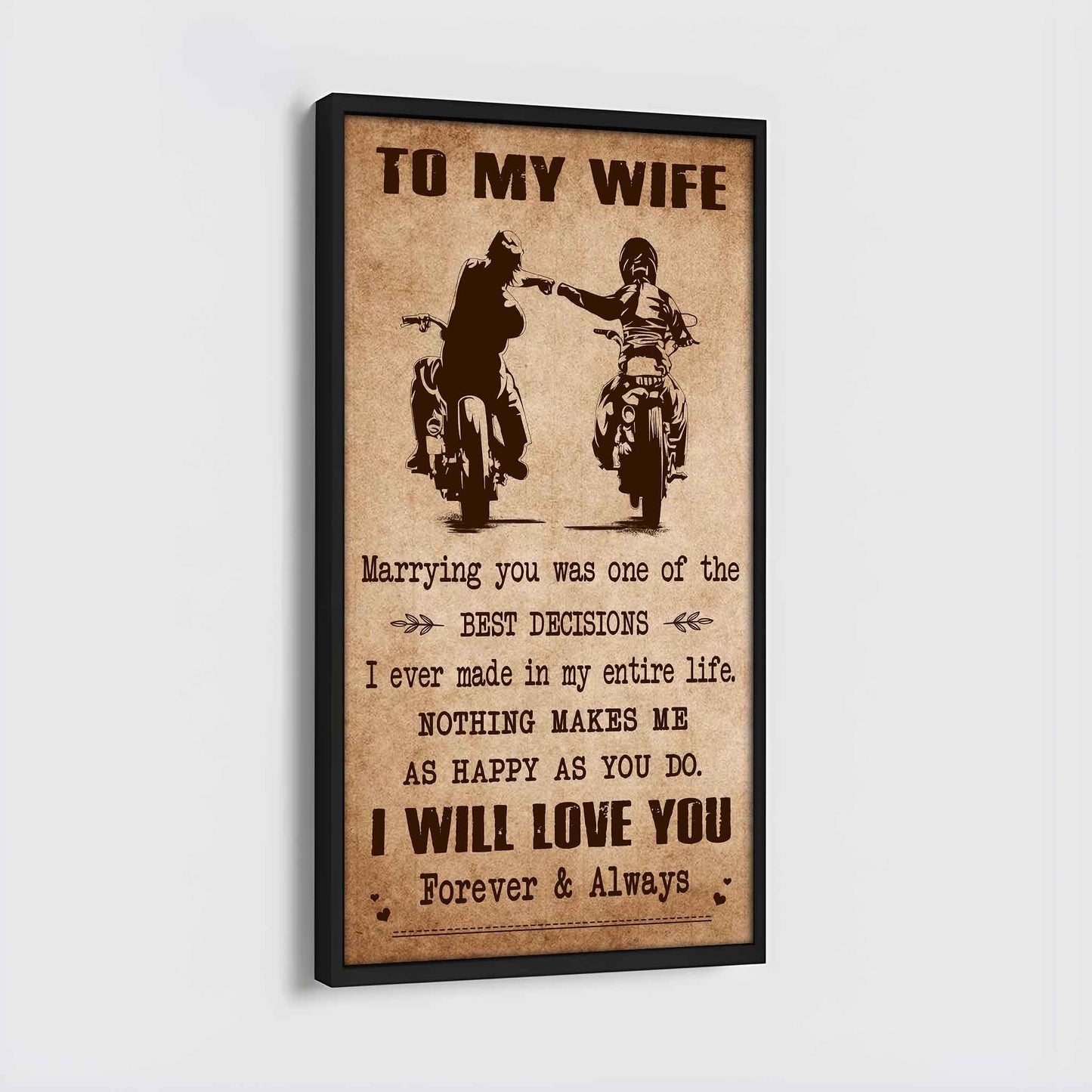 Poster Canvas To My Wife Marrying You Was One Of The Best Decisions - I Will Love You Forever And Always Gift For Your Wife