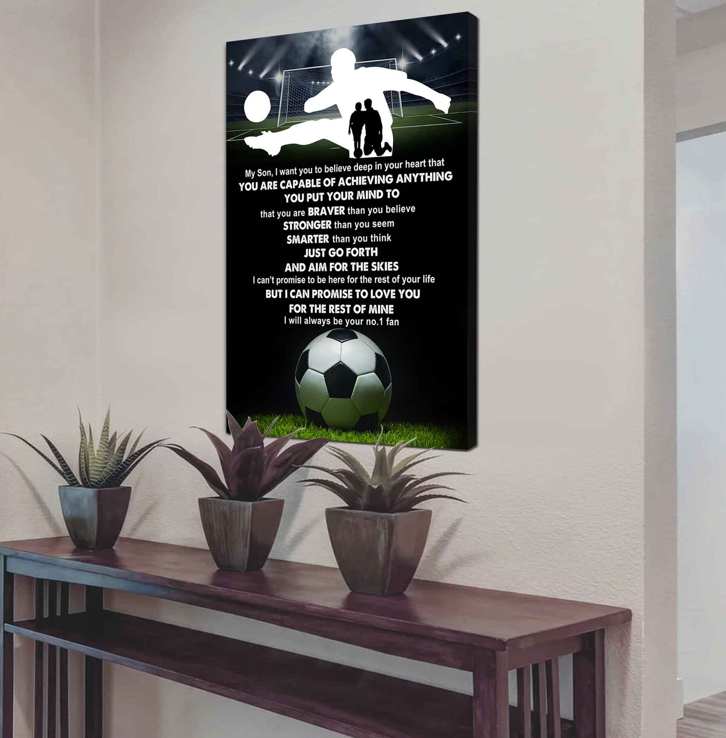 Baseball Poster Canvas Dad To Son - That You Are Braver Than You Believe You Are Capable Of I Will Always Your No 1 Fan