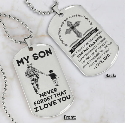 Samurai customizable engraved dog tag, gifts from dad mom to son- Be the nice kid