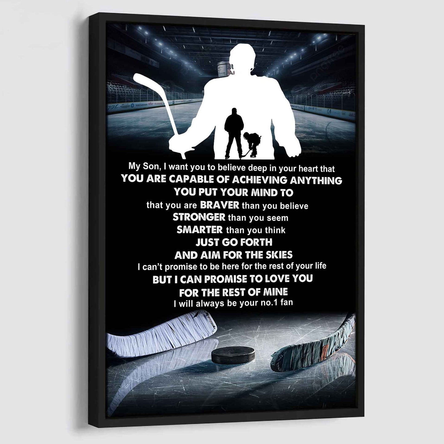 Baseball Poster Canvas Dad To Son - That You Are Braver Than You Believe You Are Capable Of I Will Always Your No 1 Fan