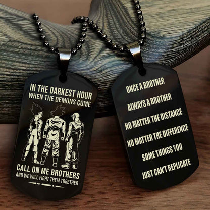TWD Customizable engraved dog tag double sided gift from brother Once A Brother Always A Brother