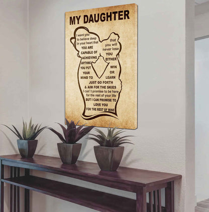 Personalized Family Poster Canvas My Daughter Gift From Mom For Your Daughter With Motivational Message