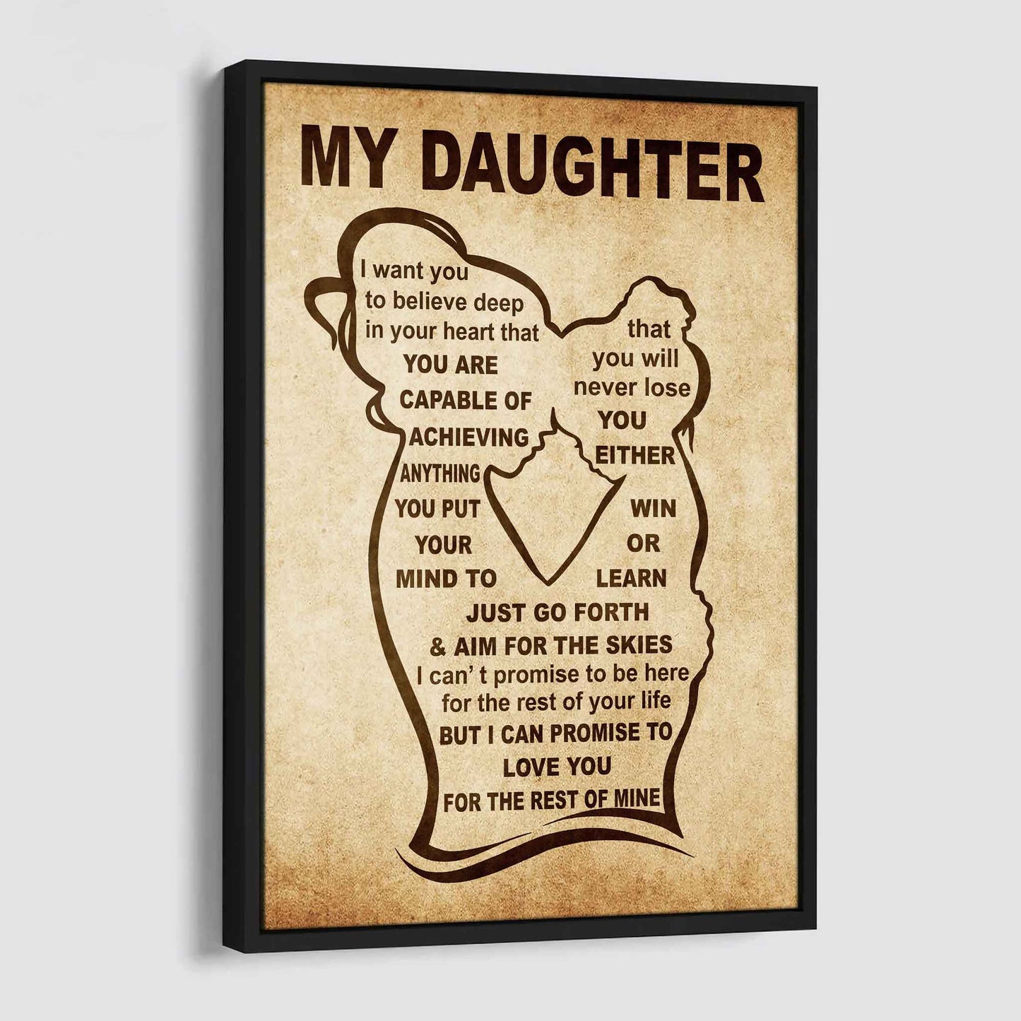 Personalized Family Poster Canvas My Daughter Gift From Mom For Your Daughter With Motivational Message