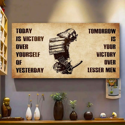 Personalized DRB Poster Canvas - Today Is Victory Over Yourself Of Yesterday Tomorrow Is Your Victory Over Lesser Men