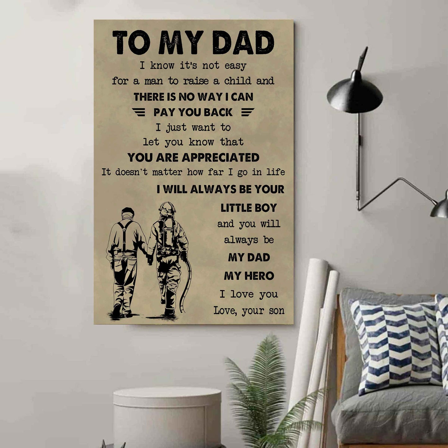 Family The Old Dad Poster Canvas To My Dad I Know It's Not Easy To Raise A Child I Will Always Be Your Little Boy