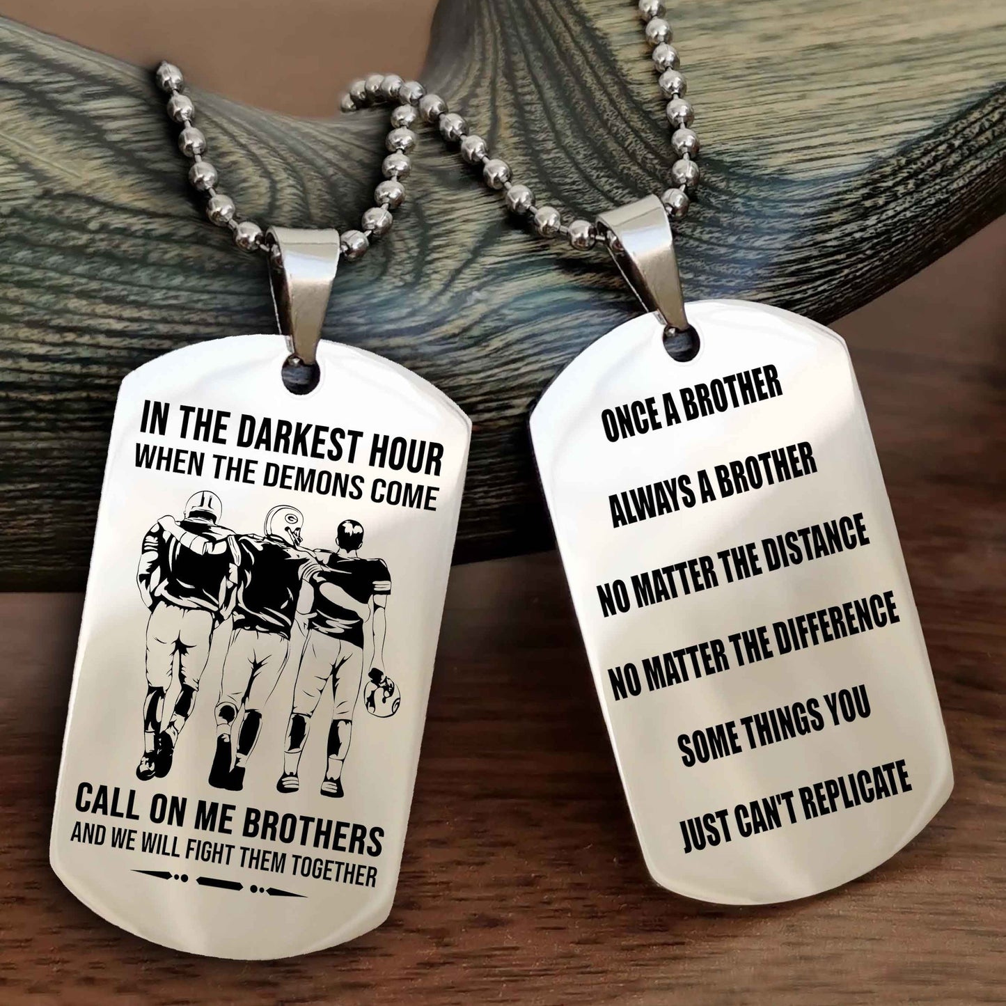 OP tem 3 Customizable engraved dog tag double sided gift from brother Once A Brother Always A Brother