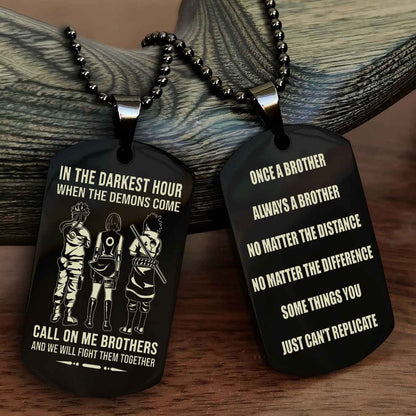 OP tem 3 Customizable engraved dog tag double sided gift from brother Once A Brother Always A Brother