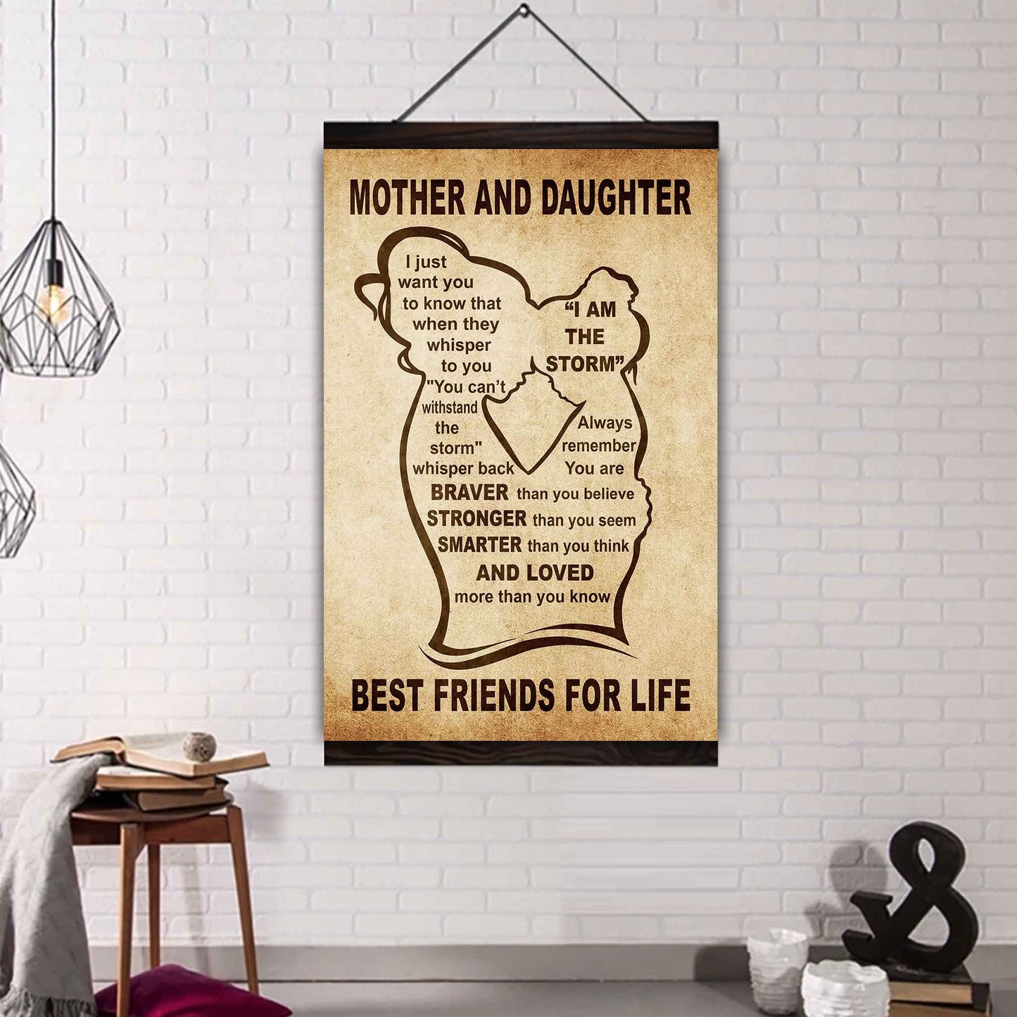 Personalized Family Poster Canvas Mother And Daughter Best Friend For Life Gift From Mom Gift For Your Daughter With Motivational Message