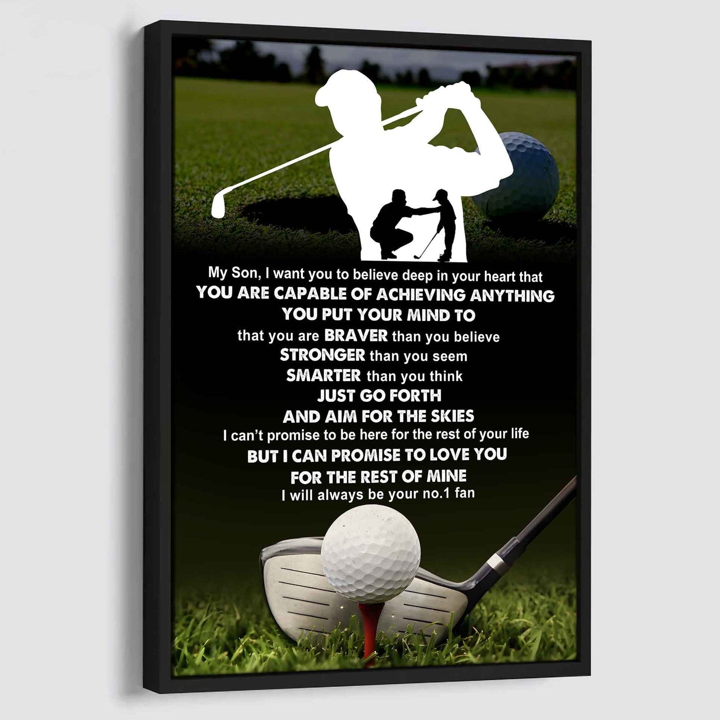 Baseball Poster Canvas Dad To Son - That You Are Braver Than You Believe You Are Capable Of I Will Always Your No 1 Fan