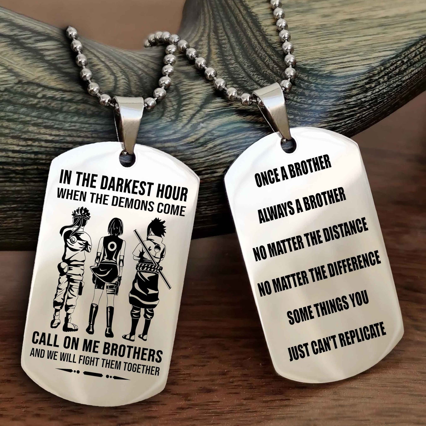 TWD Customizable engraved dog tag double sided gift from brother Once A Brother Always A Brother