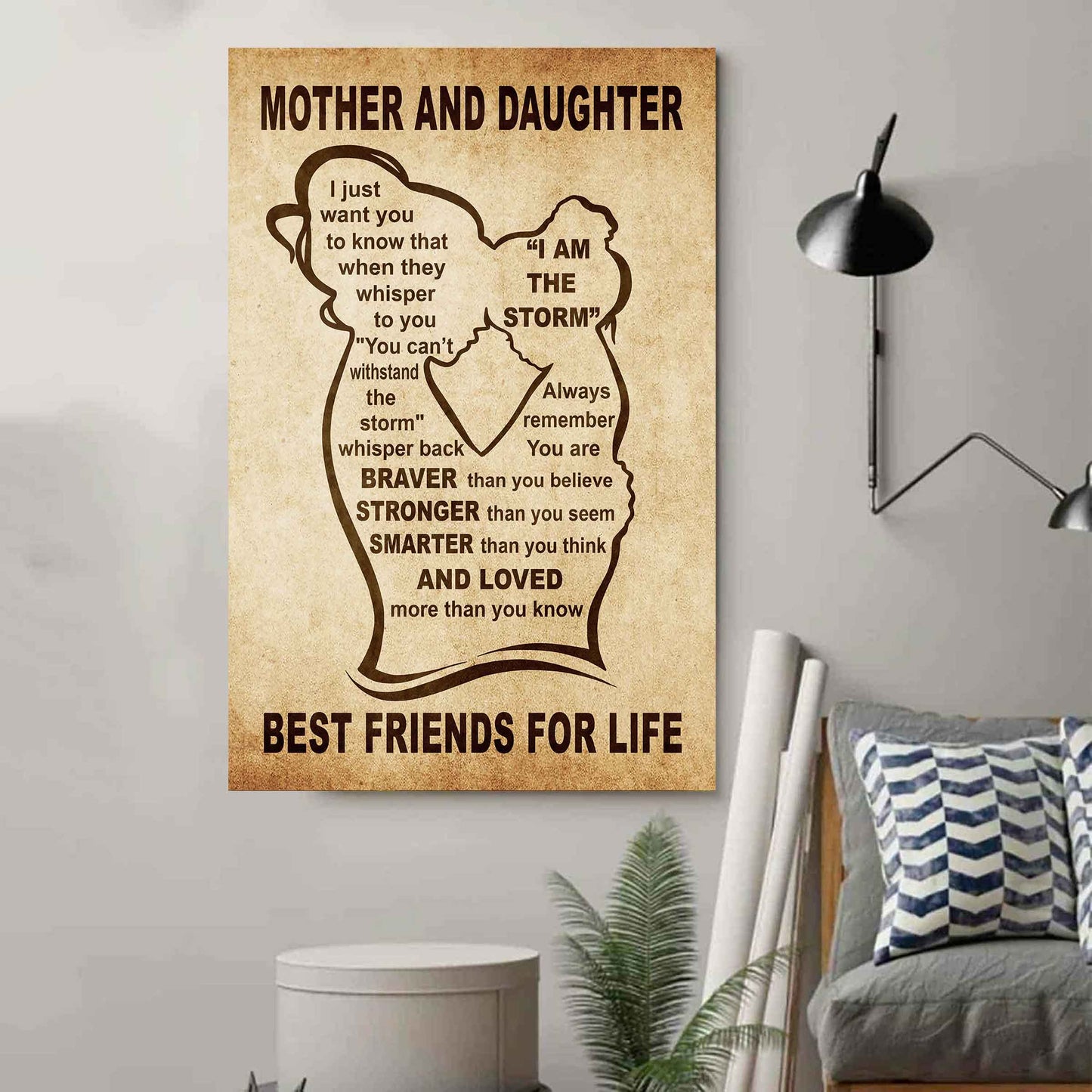 Personalized Family Poster Canvas Mother And Daughter Best Friend For Life Gift From Mom Gift For Your Daughter With Motivational Message