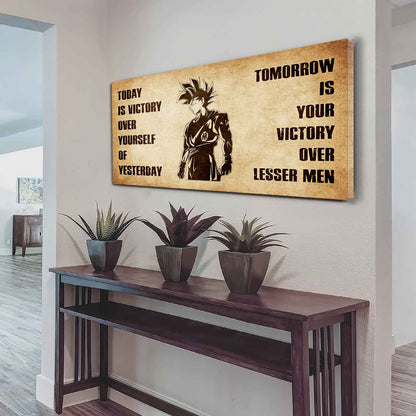 Personalized Soldier Poster Canvas - Today Is Victory Over Yourself Of Yesterday Tomorrow Is Your Victory Over Lesser Men