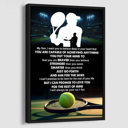 Sport Poster Canvas Dad To Son - That You Are Braver Than You Believe You Are Capable Of I Will Always Your No 1 Fan