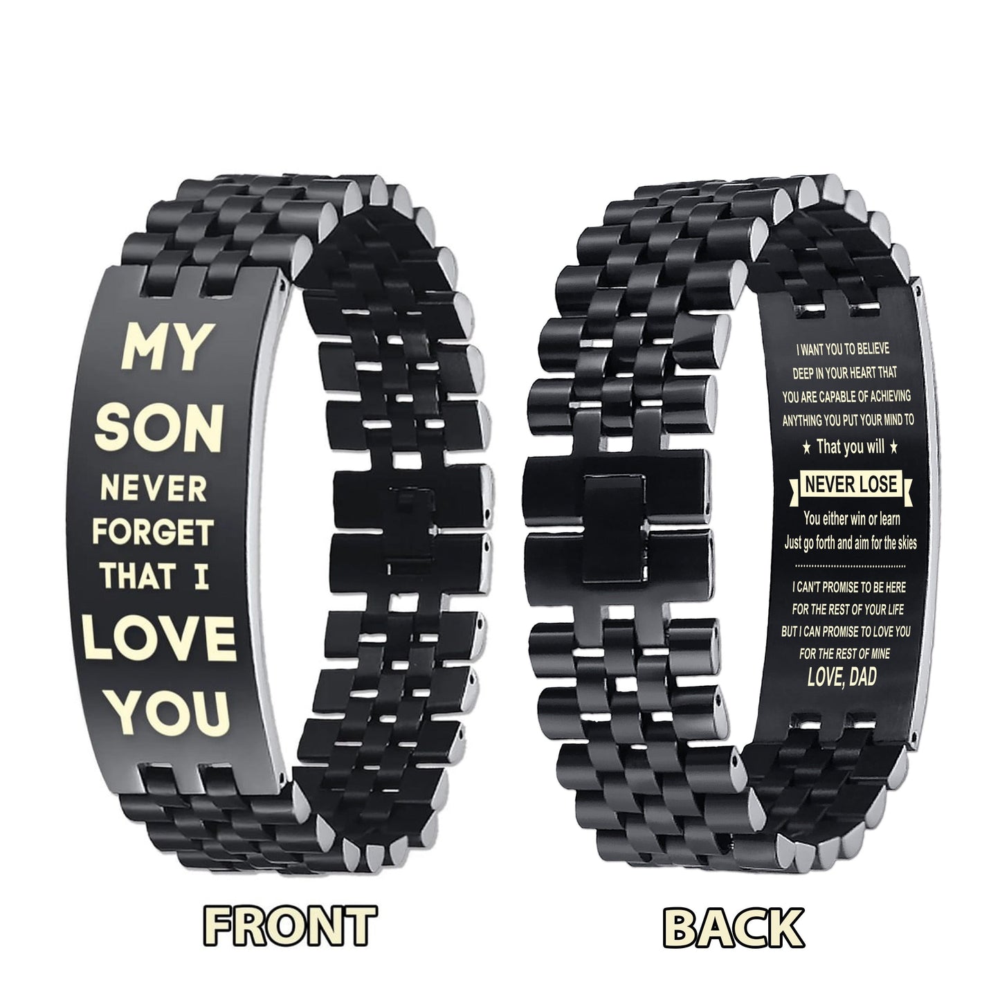 Family Bracelet Double Sided My Son Never Forget That I Love You Your Way Back Home