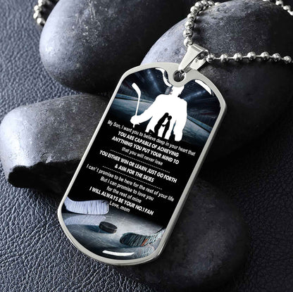 Sport Military Chain 18K Gold Plated Silver Plated To My Son From Mom Motivation Message I Will Always Be Your No 1 Fan