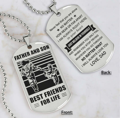 DRB Personalized Double Sided Dog Tag Father And Son Best Friends For Life - Just Believe In Yourself I Love You