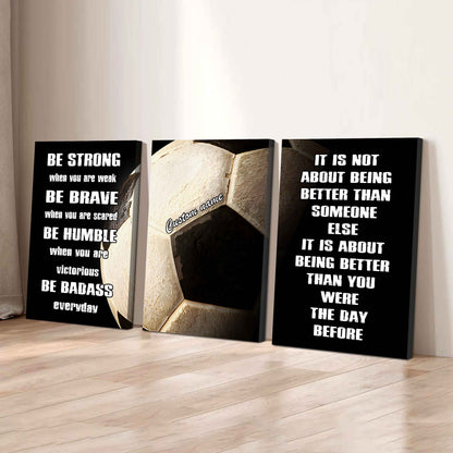 3-Piece Motivational Baseball Canvas Wall Art Set