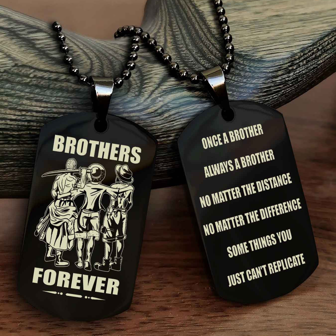 Viking Customizable engraved dog tag double sided gift from brother - Brother Forever Once A Brother Always A Brother