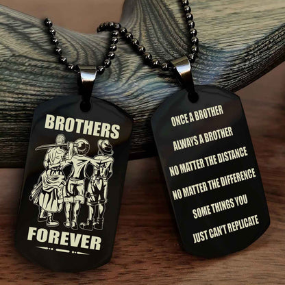 Viking Customizable engraved dog tag double sided gift from brother - Brother Forever Once A Brother Always A Brother