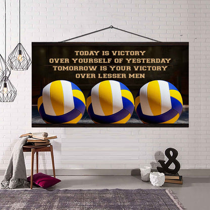 Hockey Poster Canvas - Today Is Victory Over Yourself Over Yourself Of Yesterday Tomorrow Is Your Victory Over Lesser Men