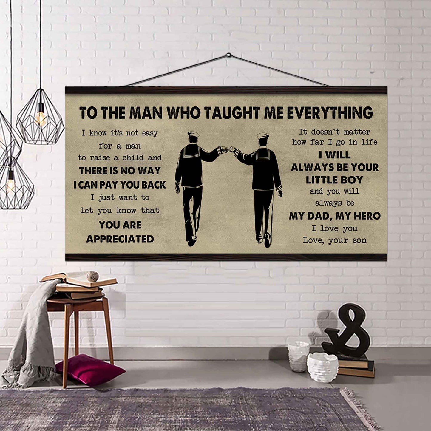 Family Poster Horizontal Canvas To My Dad I Know It's Not Easy To Raise A Child I Will Always Be Your Little Boy Gift From Son To Dad